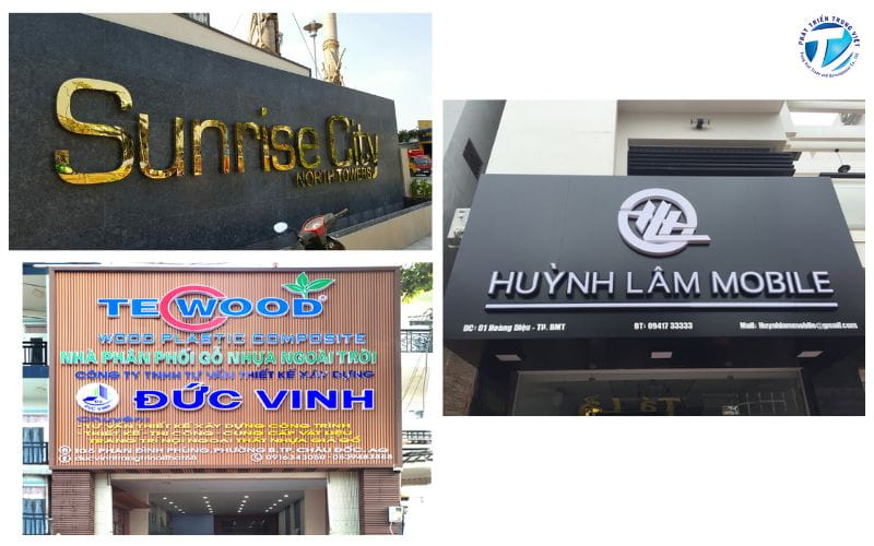 Mẫu bảng hiệu công ty theo chất liệu